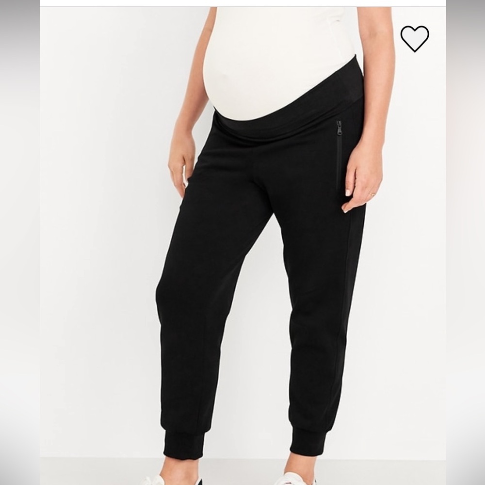 Old Navy Maternity Dynamic Fleece Rollover Waist Joggers - Black